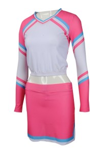 CH188  order long sleeve cheerleading suit group order waist cheerleading style  women's style  order printed cheerleading dress factory  cheerleading shell